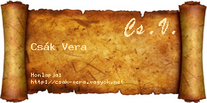 Csák Vera névjegykártya